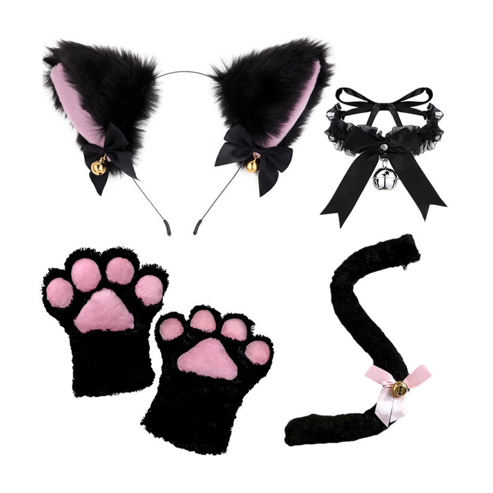 Amazon.co.jp: [Xianjun] 猫コスチュームセット猫耳尻尾手袋ベル